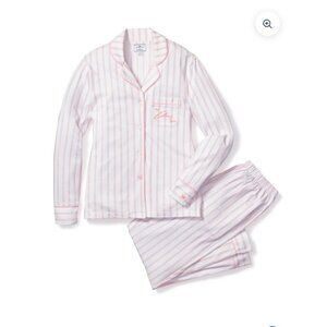 Petite Plume The Colony Hotel Girls Striped Pajama Set Pink & White Size 12 Cott
